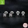 Classic Square Mozzarella Stud Earrings, Simple And Fashionable Threaded Ear Plugs S925 Silver Stud Earrings.