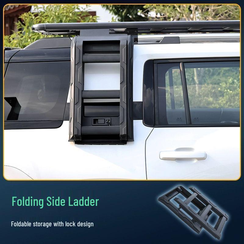 Equation Leopard Roof Rack Frame Extension with Folding Ladder for Off-road Modification
