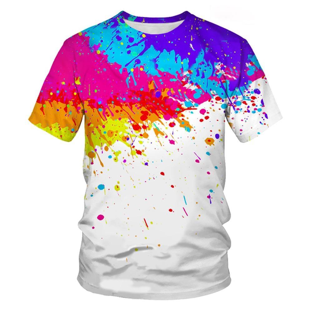 Sommer Batik T-Shirts Graffiti Farbe 3D Druck Kinderkleidung Kurzarm Mädchenkleidung Harajuku Kinder T-Shirt Jungen Oberteile