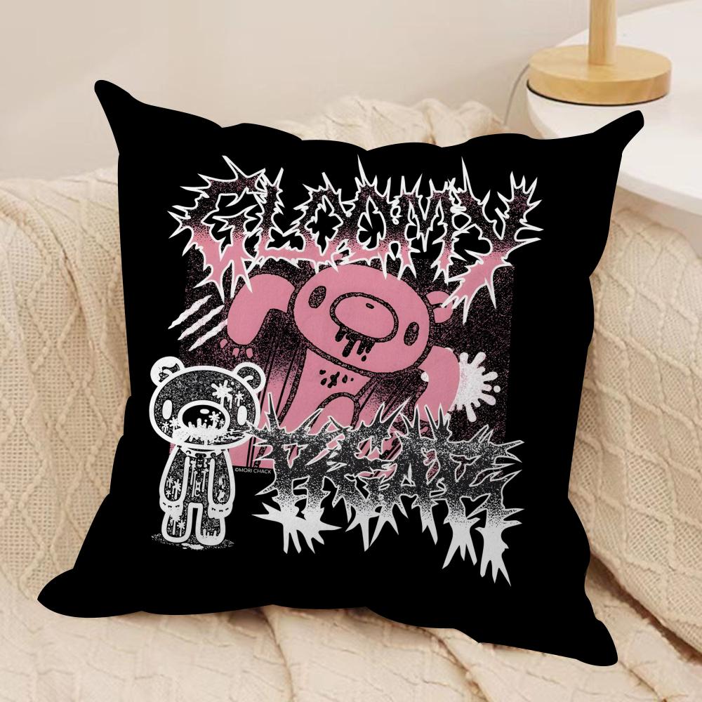 Cartoon G-GloomyS Bear Cushion Cover Soft Plush Fabric Double-Sided Printed Sofa Cushion Cover for All Seasons Home Decor Gift