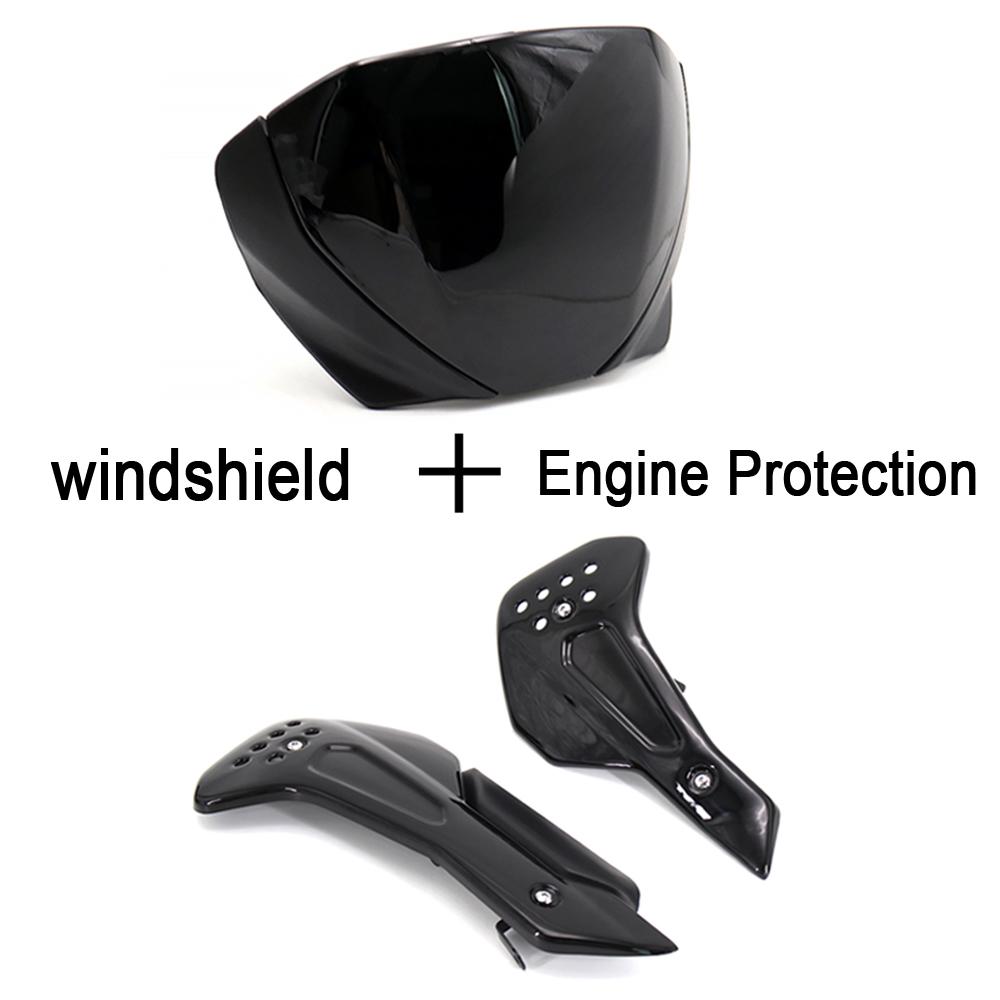 2021 For Trident 660 Motorcycle Parts Windshield Windscreen Deflector And Side Engine Belly Protection Plates Lower Fairing
