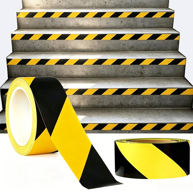 108Feet Black Yellow Caution Tape Adhesive Waterproof Hazard Tape For Floors Staircase Equipment Dangerous Area Waring StripePinstriping Tape 3