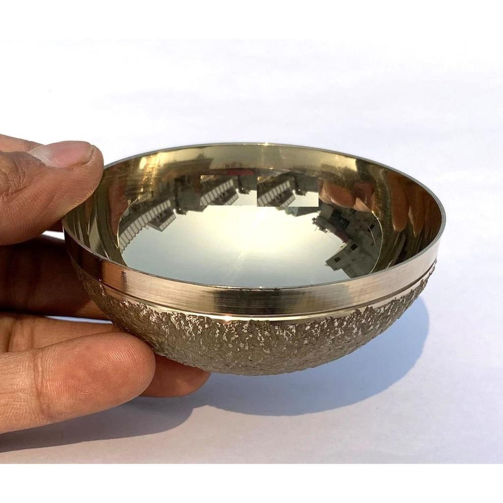 Bronze Kansa Natürliche Vatki Tasse mit Holzgriff Ayurvedische Entgiftung Fußmassagegerät Entspannung & Tiefenreinigung