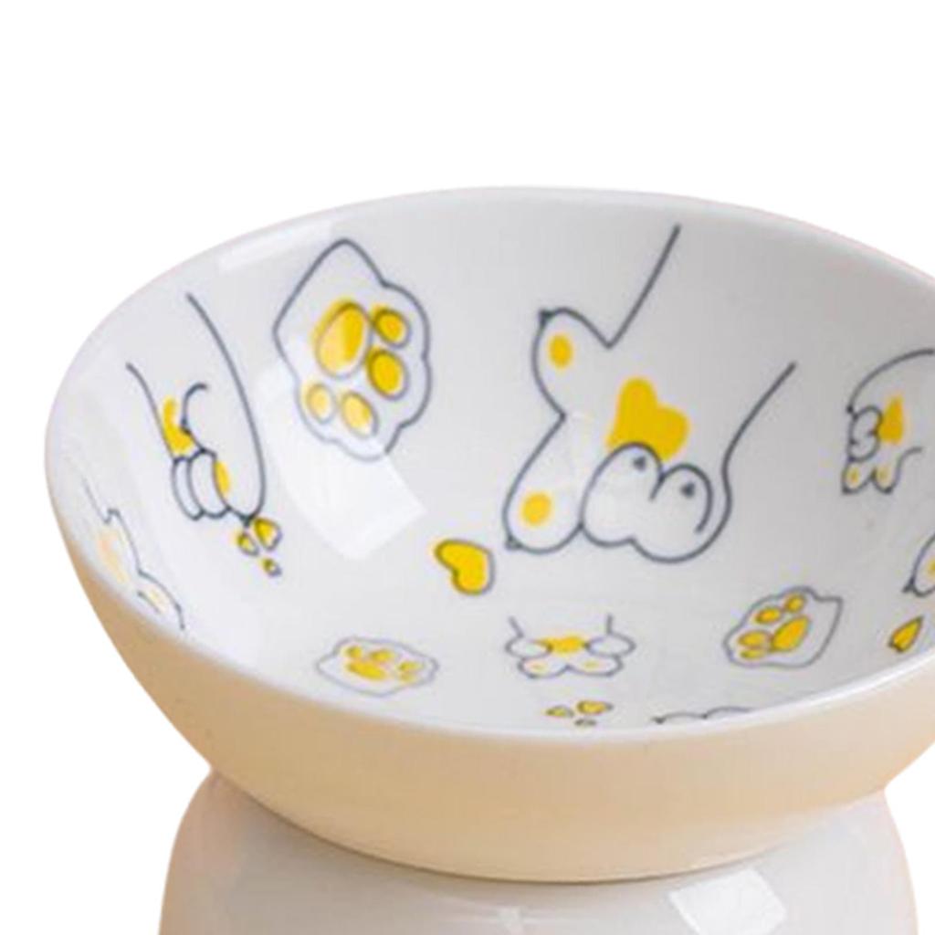Ceramic Raised Pet Feeder Feeding Station Dog Bowl Stable Cat Dish Water Elevated