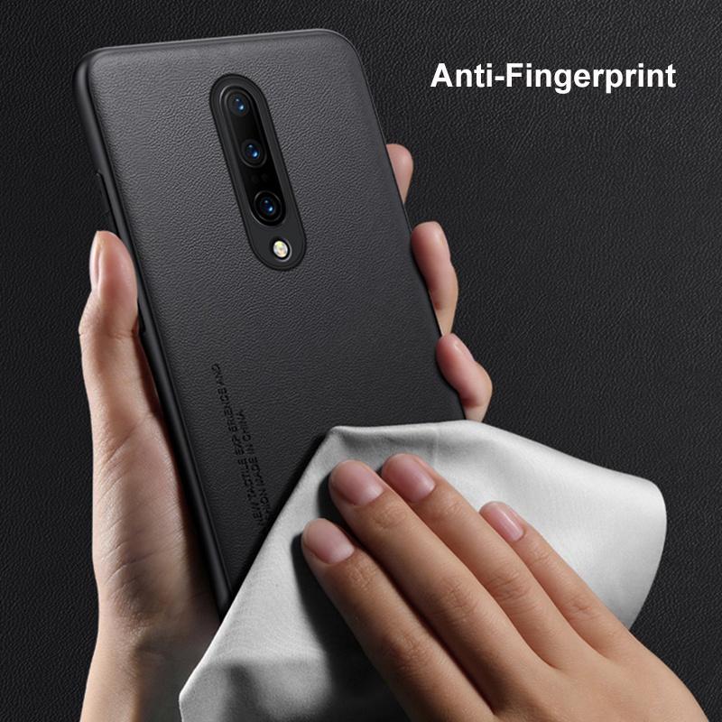Funda de cuero PU de lujo para OnePlus 7 Pro, carcasa trasera de silicona mate a prueba de golpes, protección completa para OnePlus 7 Pro