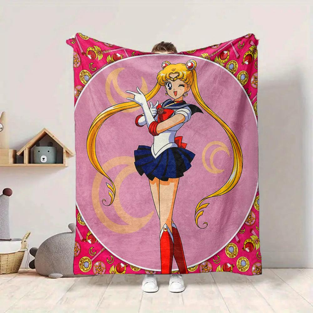 1PC Sailor Moon Blanket, Throw For Sofa, Bed, Travel, Camping, Livingroom,
