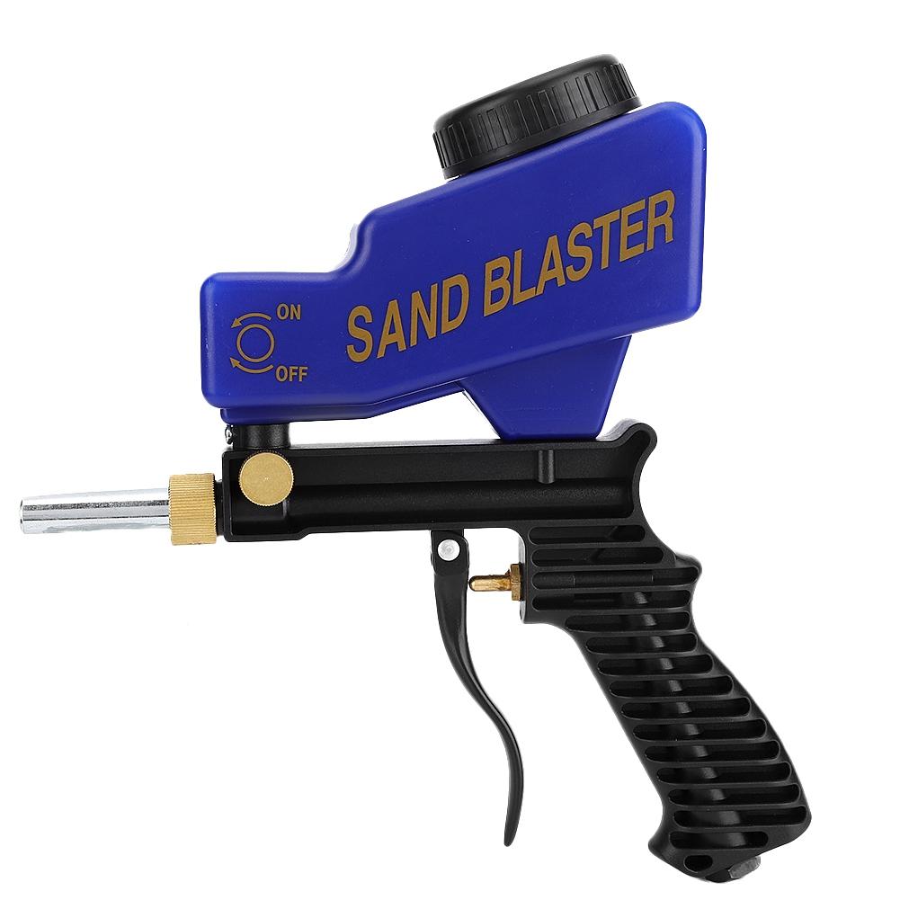 Portable Gravity Type Anti Rust Pneumatic Sandblasting Gun Sand Blaster Remove Rust Spot Blue