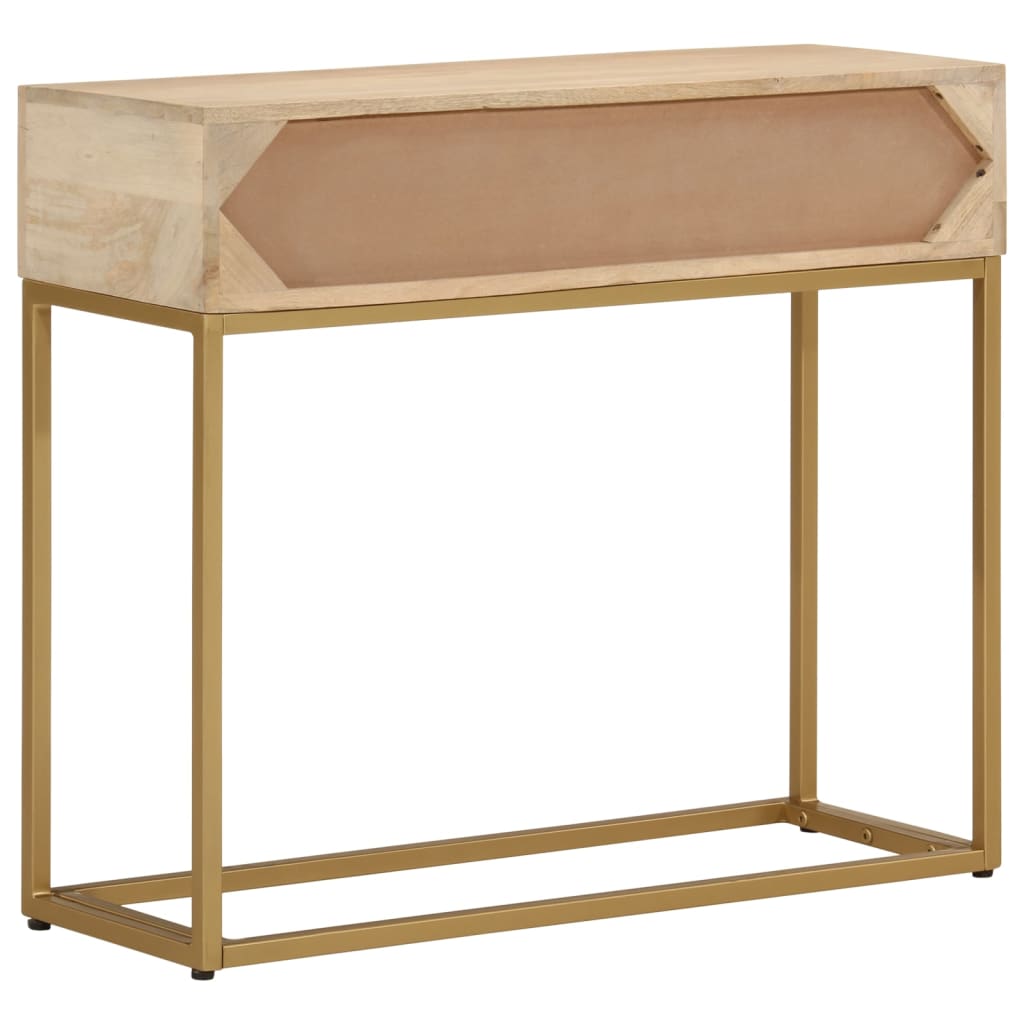 Console Table 90x30x76 cm Solid Mango Wood and Iron