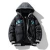2025 New Color Matching Cotton-padded Jacket Men's Winter Thickened Cotton-padded Jacket Hooded Fake Two-piece Casual Cotton-padded Jacket Men's Top