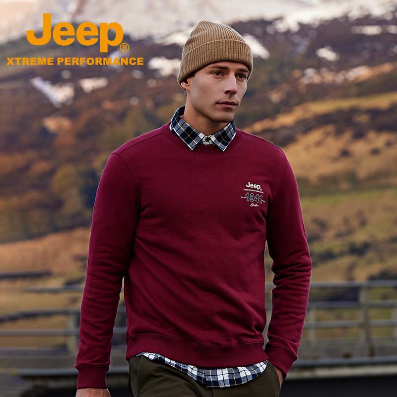 JEEP Unisex Pure Cotton Long-Sleeve Pullover Sweatshirt