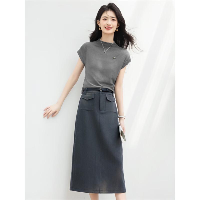 Women's Knit Short Sleeve Top & Skirt Set