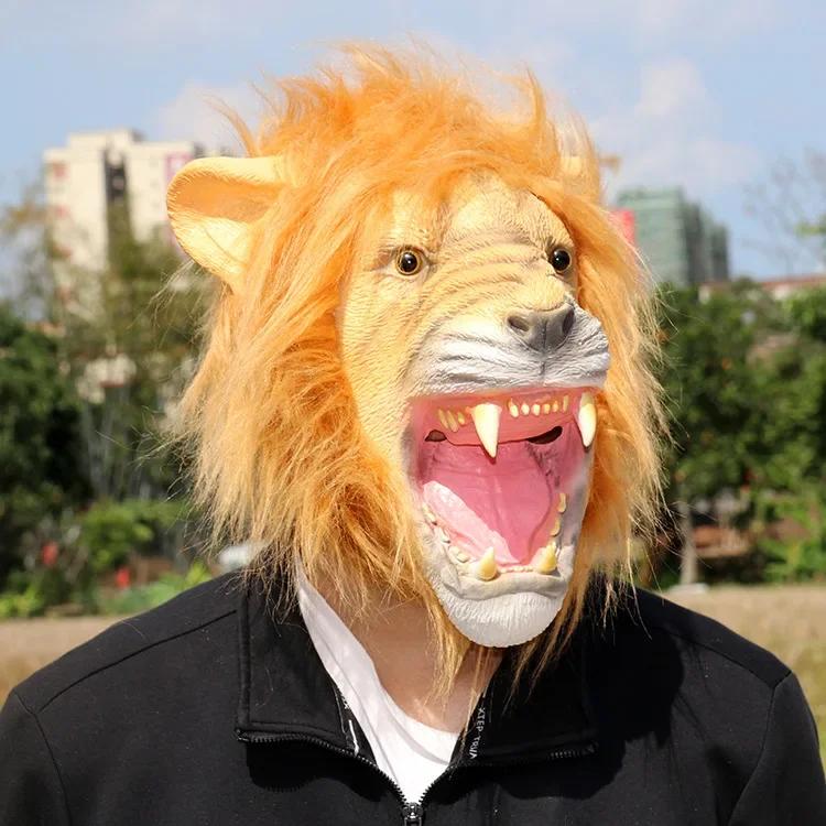 Zootopia Lví Maska Halloween Latexová Maska na Hlavu pro Cosplay Party Cosplay Maska Krále Divokých Zvířat pro Muže Halloweenské Párty Rekvizity