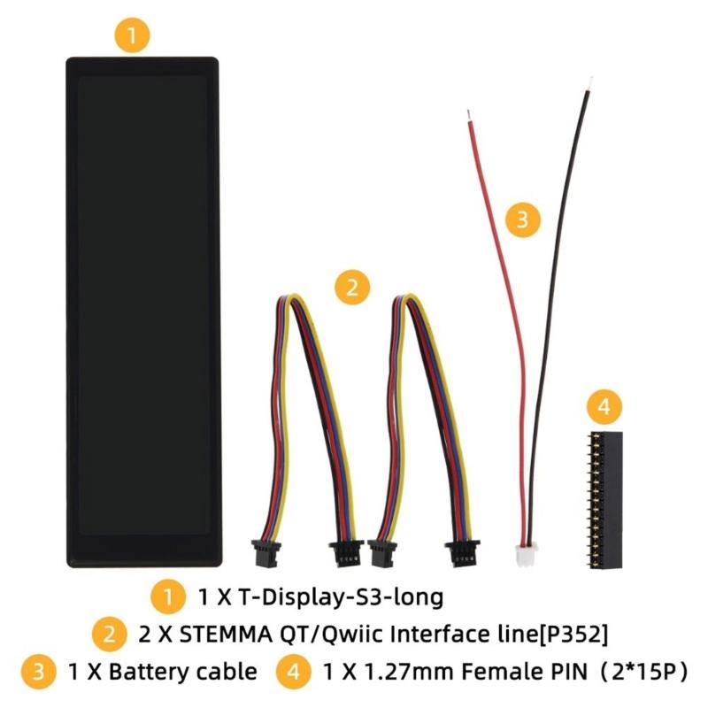 Advanced T Display ESP32-S3R8 Long Development Board ESP32-S3R8 DoubleCore LX7 Microprocessor 3.4in Touch LCD BLE5
