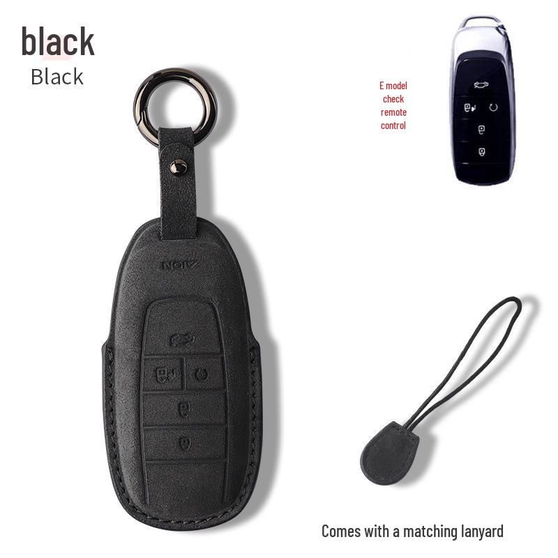Compatible Key Case for GAC AION Y & Trumpchi GS Models (GS3, GS4, GS5, GS6m) with Suede Shell and Buckle Design