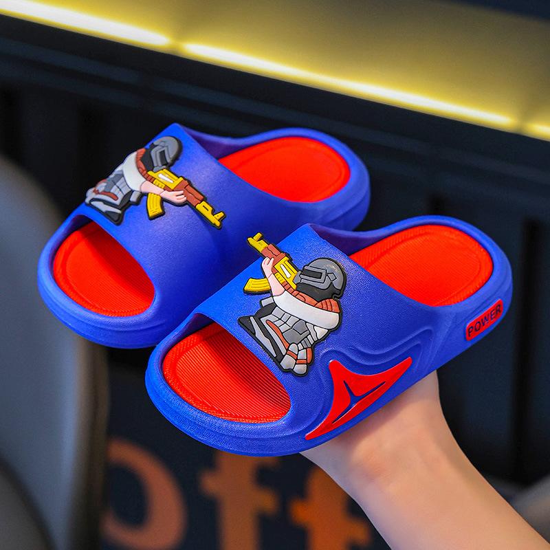 

Детские тапочки, лето 2025 г. для мальчиков, новые домашние нескользящие, с мягкой подошвой, бесшумные шлепанцы 30-31 серый