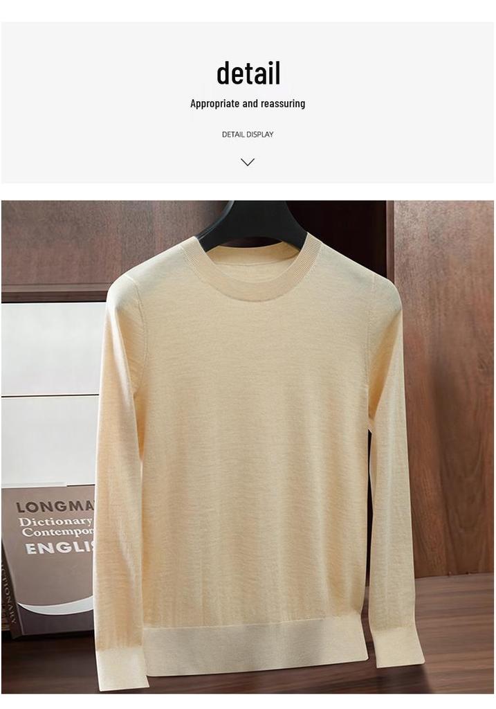 Women's Autumn Winter Cashmere Sweater - Thin, Soft, Fluffy, Fine-Spun, Round Neck, Versatile 16-Pin Knit