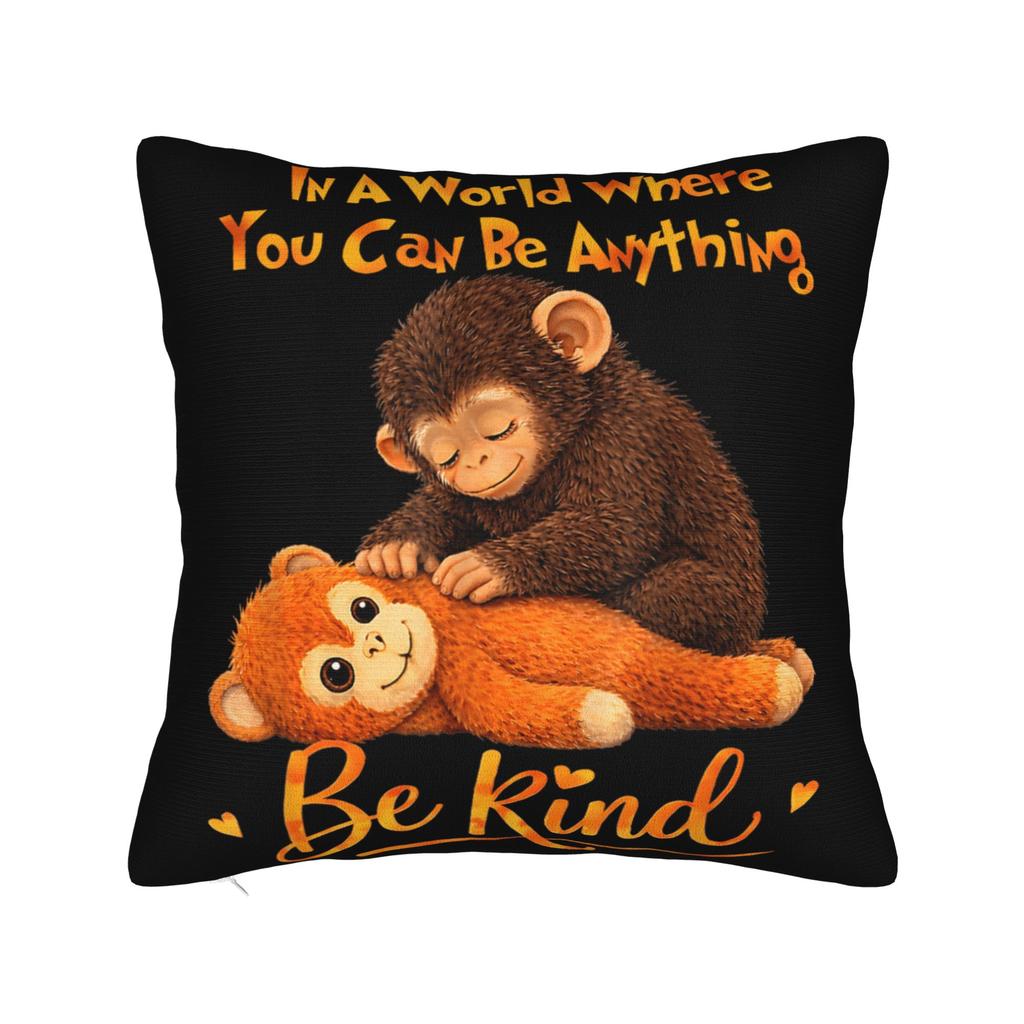 Adorable Cute Baby Monkey Punch Pillow Cover Vintage Pillow Case For Sofa Car Home Decor Graphic Pillowcases Gift Idea