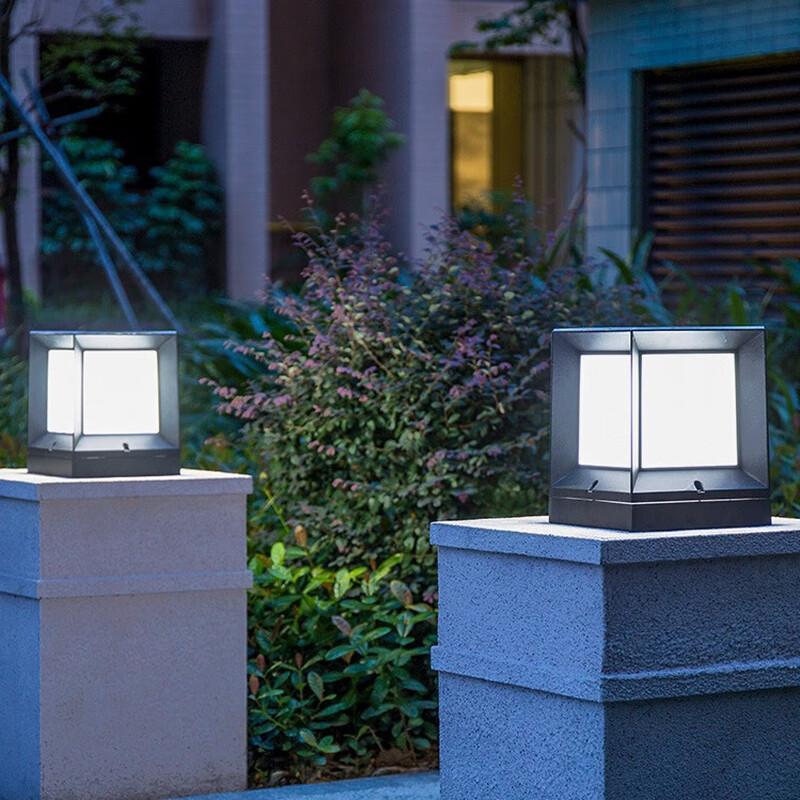 UOSU Modern Solar & Wired Pillar Light with Remote