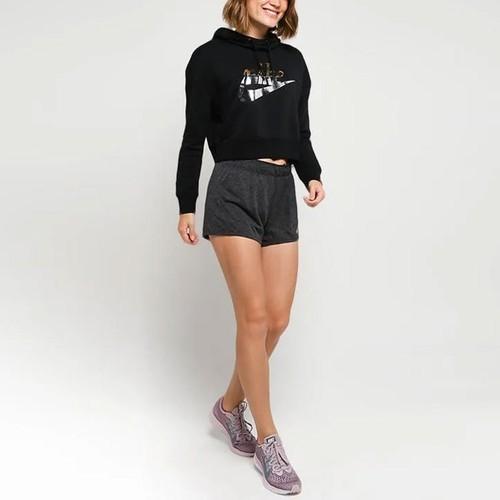 Nike Pullover mit Kapuze, gefüttert mit Fleece, Retro-Sport-Sweatshirt für Damen in Schwarz