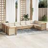VidaXL Garden Lounge Set with Cushions 10 Pcs Beige Braided Resin 3262021