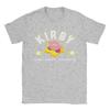Kirbys Pink Puffy Powerful Star Frame Varsity TShirt Men Pure Cotton Tees Short Sleeve T Shirts Birthday Present Clothing