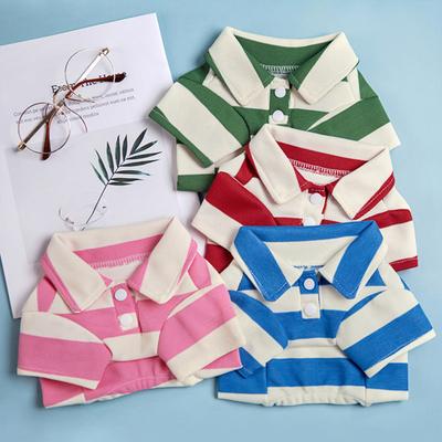 Colete para animais de estimação, camiseta listrada em cores contrastantes, macio, respirável, verão, roupas para cães, para bichon, poodle, chihuahua