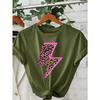 T-shirt Estive per Bambini 11 Colori Stampa Leopardo Neon Fulmine Moda Street Manica Corta Top Casual da Esterno per Ragazzo e Ragazza