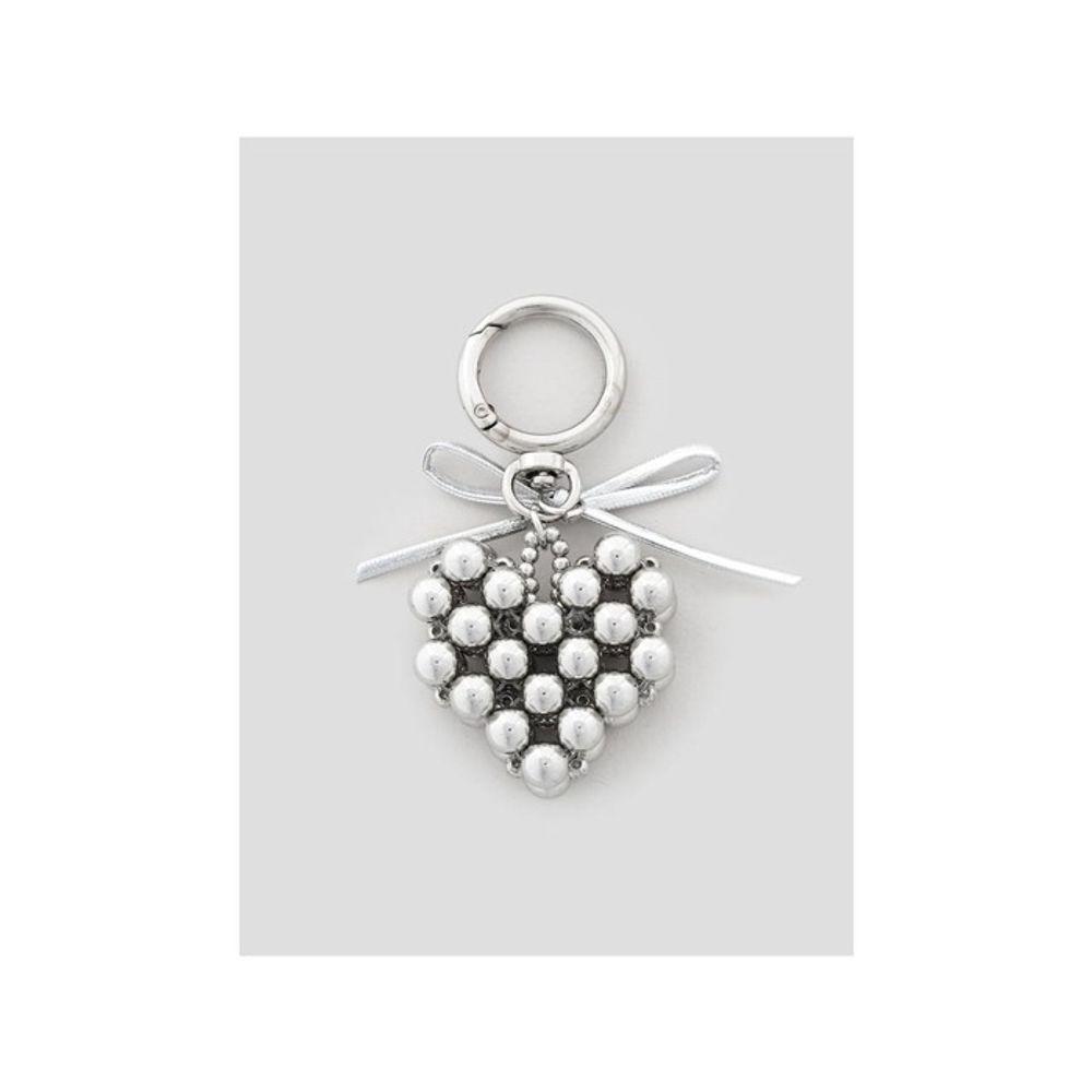 8SECONDS Silver Ball Heart Keychain Gray (19578ZWY53)