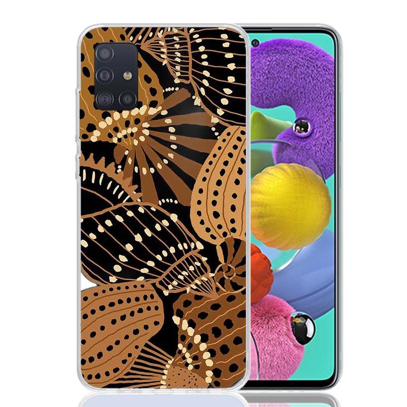 African Style Fabric Pattern Phone Case For Samsung Galaxy A52 A32 A22 A12 A02S A50S A30S A51 A31 AA71 Note 20 Ultra 10 S10 Plus