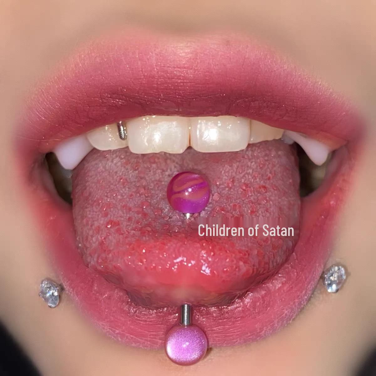 

Титанова сталь Гаряча дівчина Пірсинг язика & Акрилові прикраси для пірсингу 18mm Length, 1.6mm Thickness