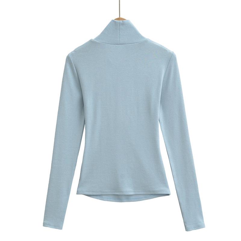 Women's Korean-Style Cashmere-Feel Slimming Long-Sleeve T-Shirt for Autumn/Winter.