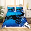 Motocross Bedding Set Full Motorcycle Racer Comforter Cover Extreme Sport Duvet Cover Dirt Bike Motor Vehicles Biker Quilt Cover