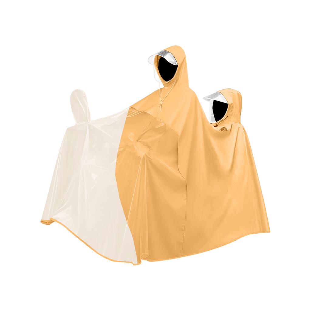 Full Body Electric Bike Raincoat for Parent and Child with Thickened Enlarged Rainproof Hood and Extended Front Panel for Storm Protection