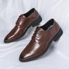 Luxury Designer Men's Black Bronw Patent Leather Brogues Casual Shoes Formal Wedding Dress Homecoming Footwear Zapatos Hombre