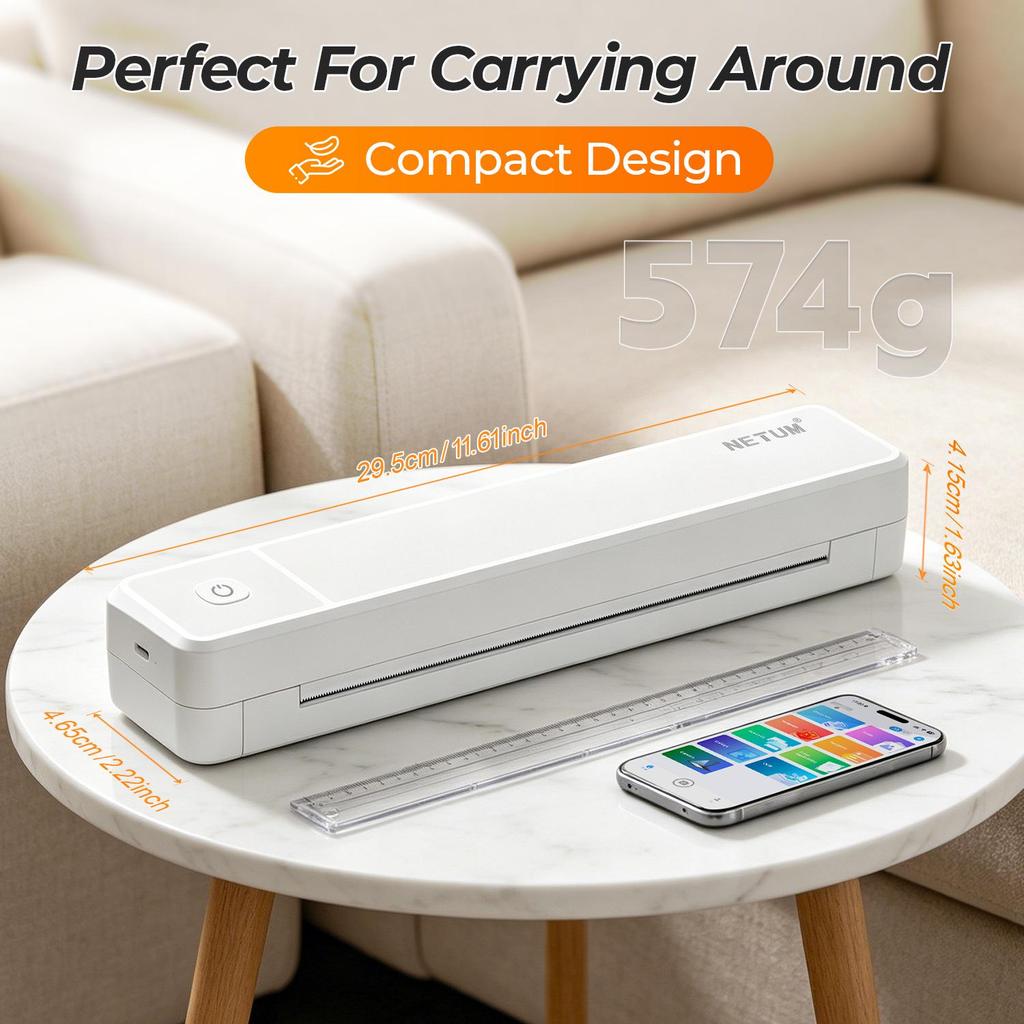 Portable Bluetooth A4 Thermal Printer for Student Homework & Error Corrections