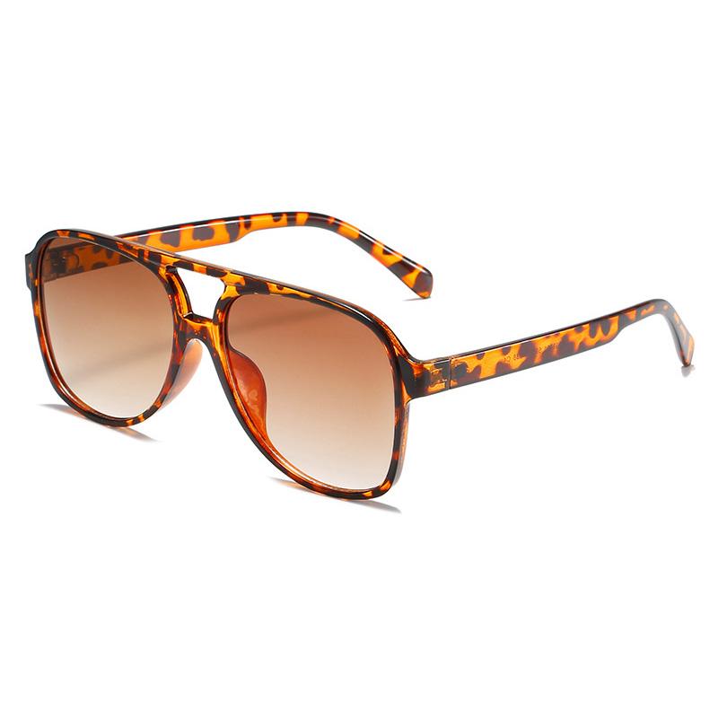 SO&EI Retro Classic Double Bridges Pilot Sunglasses Women Fashion Clear Ocean Gradient Lens Eyewear Shades UV400 Men Sun Glasses