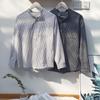 Korean-Style Men's Handsome Striped White Long-Sleeved Shirt - Loose Fit, Summer Sun Protection, Hong Kong and Japanese-Inspired.