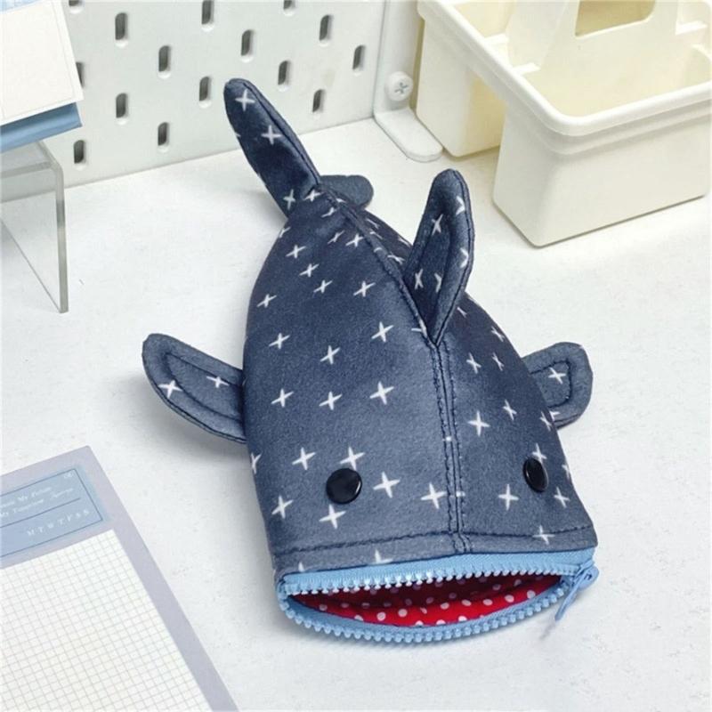 Novelty Shark Pencil Case Multipurpose Pen Pouches Large Capacity Pencil Organiser Storage Bag For Students Adult Kid