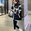 Winter Damen Daunenmantel All Match Parkas Jacke Damen Kapuze Splicing Puffer Oberbekleidung Schwarz Mittel Lang Jacken Damen Locker Warm