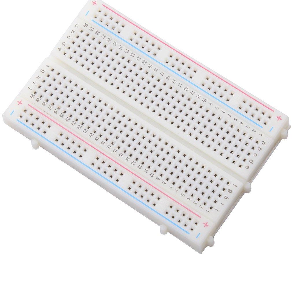 Low Voltage Labs - Solderless Breadboard 400 Tie Point for Prototyping (White)