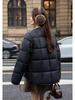 Round Neck Square Quilting Down Jacket Women's Loose Plus Size Outwear