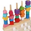 Wooden Beads Sequencing Toy Set Montessori Toys Stacking Blocks Lacing for Holiday Gifts