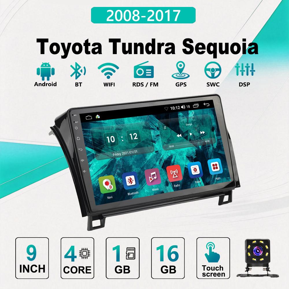 2Din Android Car-Play Car Radio,Toyota Tundra Sequoia 2008-2017,Multimedia Player Head Unit Stereo GPS Navigation BT WIFI,2+32GB