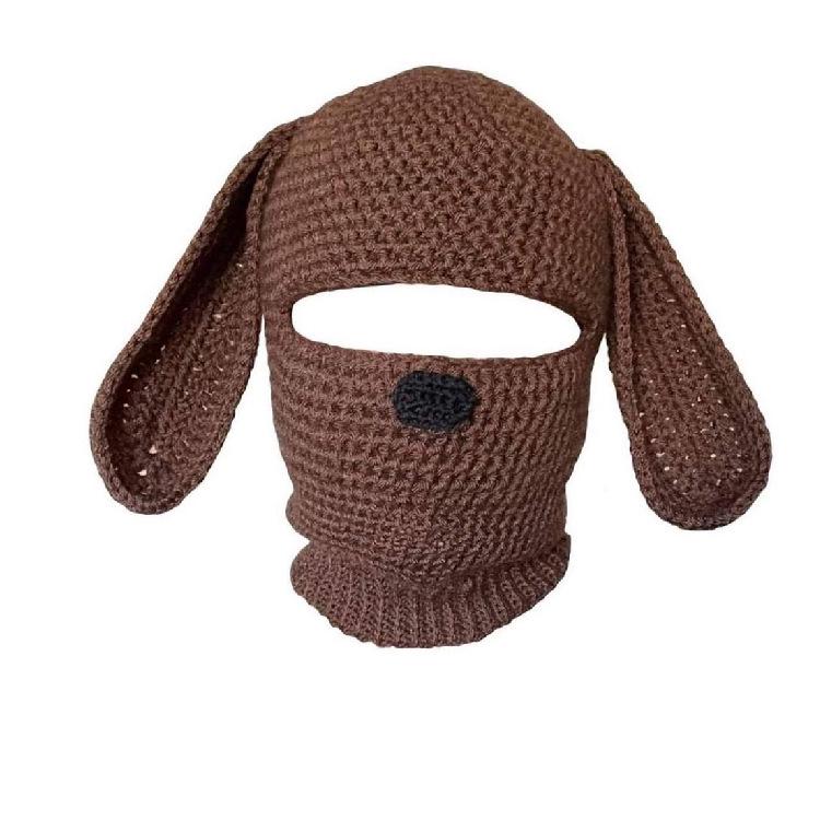 Y2K Style Crochet Halloween Party Cow Horn Parent-Child Ski Mask Hat