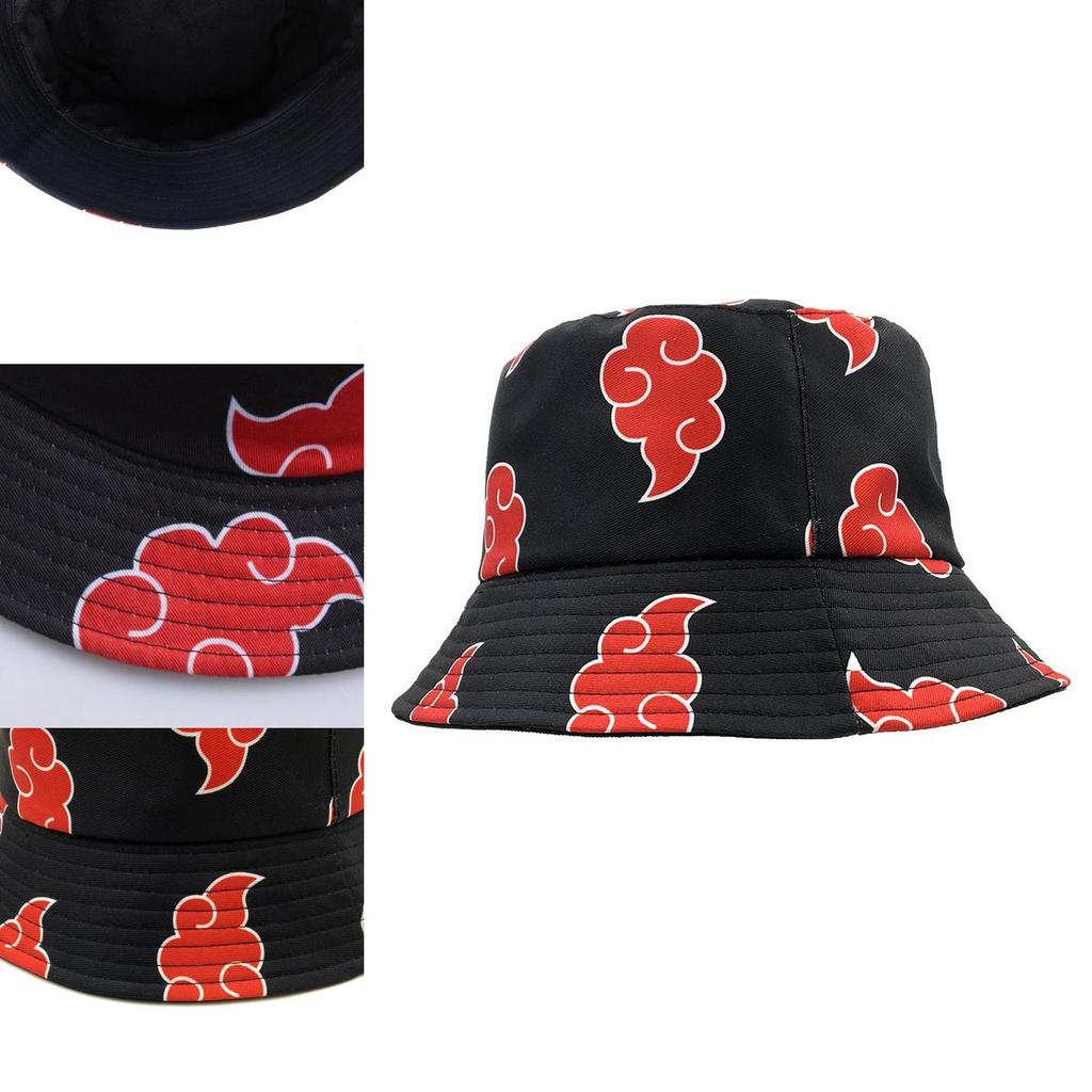 Gorra de Pescador Naruto Akatsuki de Mezcla de Algodón de Moda para Primavera y Verano Unisex