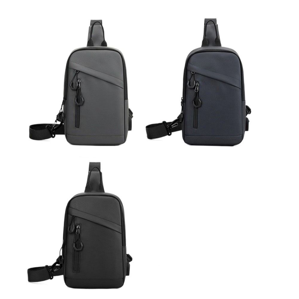 Oxford Men Chest Bag Solid Color Phone Crossbody Bag Casual Male Shoulder Bag  Cycling