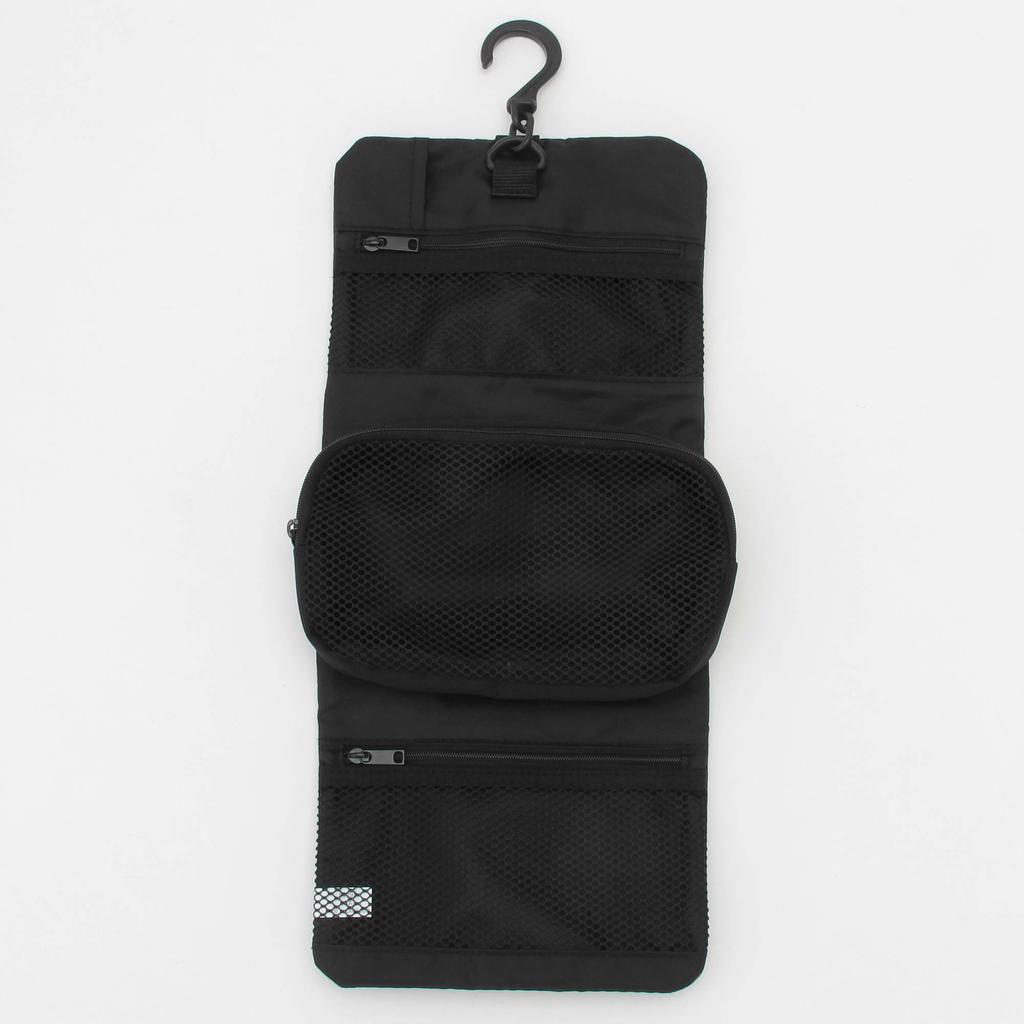 MUJI Polyester Hanging Case with Detachable 12 x 18 x 02125691 Pouch, Black, Approx. 4.5 cm,
