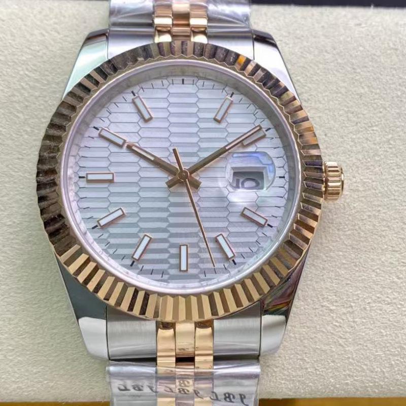 Orologio da uomo automatico Lao Jia Hao Shi 41mm con data, quadrante a quadri e design casual alla moda.