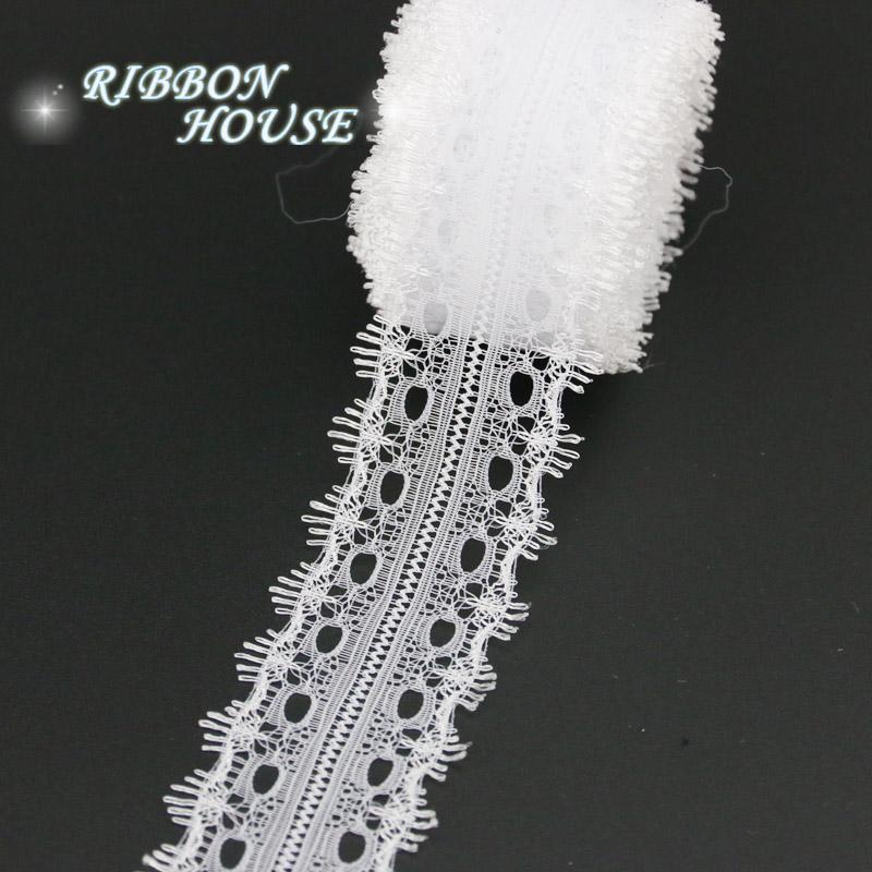 (5 Yards/roll) White Lace Fabric Webbing Decoration Love Gift Packing Material (20/25/30/35/40mm)