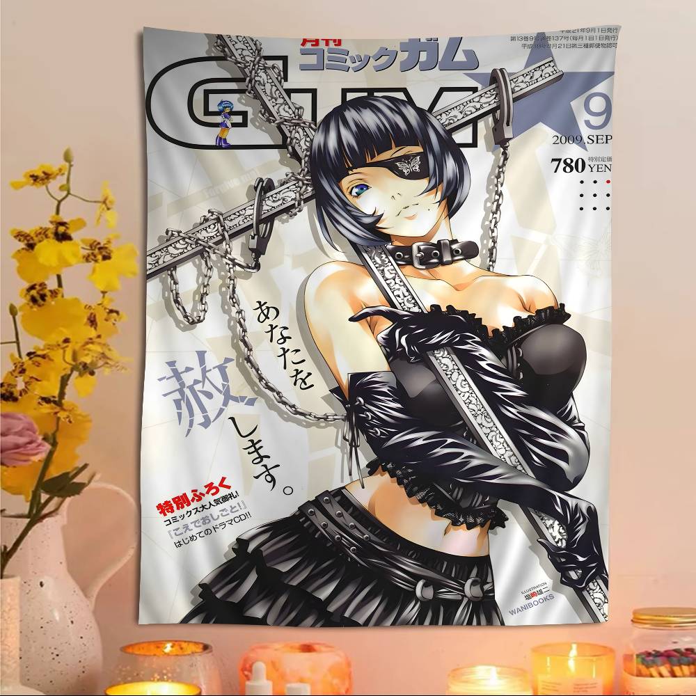 Anime Ikki Tousen Hanging Bohemian Tapestry Bohemian Wall Tapestries Mandala Cheap Hippie Wall Hanging 100X70CM